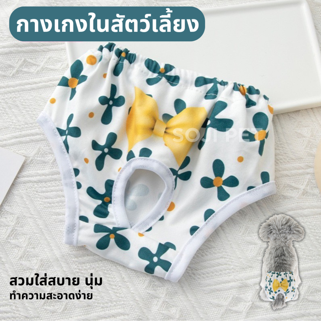 กางเกงในสัตว์เลี้ยง มีหลายไซส์ ล้างทำความสะอาด นำกลับมาใช้ใหม่ได้ ป้องกันปจด.สุนัข แมว