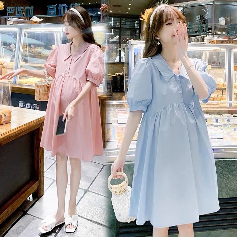 4XL ชุดคลุมท้อง,แขนสั้นยาวปานกลาง,หลวม,เย็บปักถักร้อย,แต่งตัว,ชุดคลุมท้องแฟชั่นน่ารัก