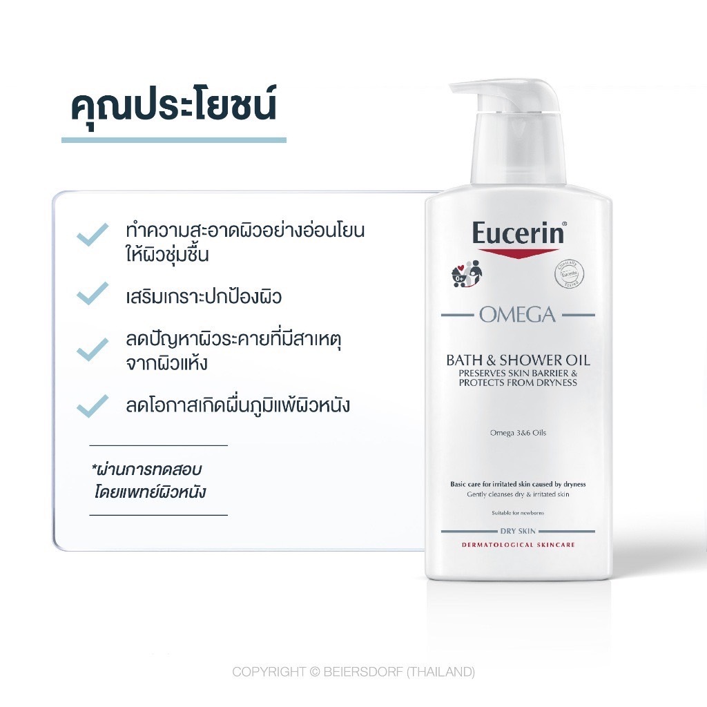 ยูเซอรินEucerin Omega Bath&Shower oil เสริมเกราะปกป้องผิว แท้100%