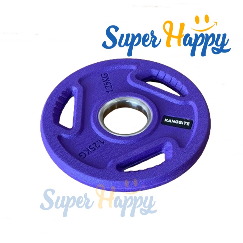 แผ่นน้ำหนักหุ้มยางรุ่นสีสัน สีม่วง 1.25KG รู 2 นิ้ว  Weight rubber plate