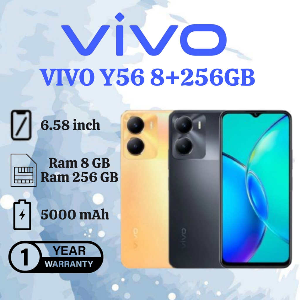 Vivo Y56 [8+256GB] สมาร์ทโฟน 5G Android 11- ดีไซน์ทันสมัย ​​เครื่องแท้ กล้องเอชดี