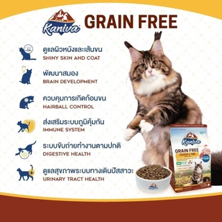 New!! Kaniva Grain Free แมวคานิว่า สูตรเกรนฟรี 3 สูตร 7-8kg สำหรับแมวทุกสายพันธ์ุทุกช่วงวัย บำรุงขนและผิวหนัง โซเดียมต่ำ