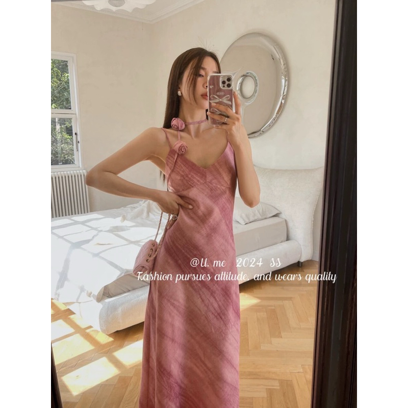 (Dress) - Vandy เดรสพร้อมโช๊คเกอร์