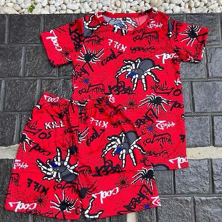 ชุดเด็ก แขนสั้นขาสั้น ผ้าไมโครนิ่มๆใส่สบาย สีสดสีไม่ตก ลายแม…