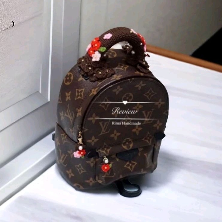 ไหมหุ้มหูกระเป๋า+หุ้มซิป เป้ LV plam​spring​ mini backpack (พรี​ออเดอร์)