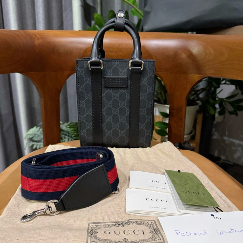 Gucci GG Supreme Top Handle Tote Bag มือ2 ✅ สภาพมือ1 ของแท้100%ไม่แท้ยินดีคืนเงิน