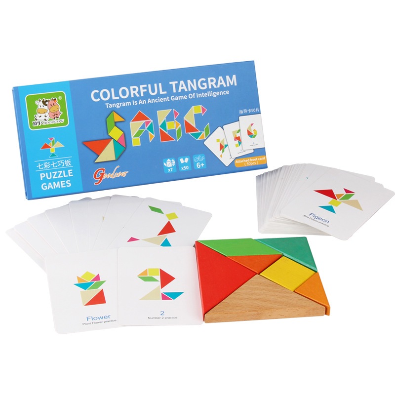 แทนแกรมไม้ Colorful Tangram มาตรฐาน