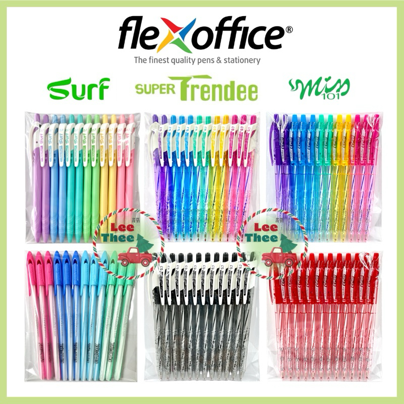 ปากกา Flex office (12ด้าม) 0.5, 0.7mm.
