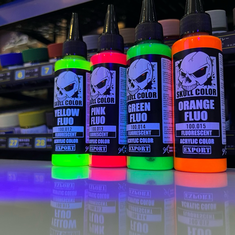 Skull Color FLUORESCENT gundam gunpla โมเดล กันดั้ม กันพลา หุ่น รถ ทหาร สี