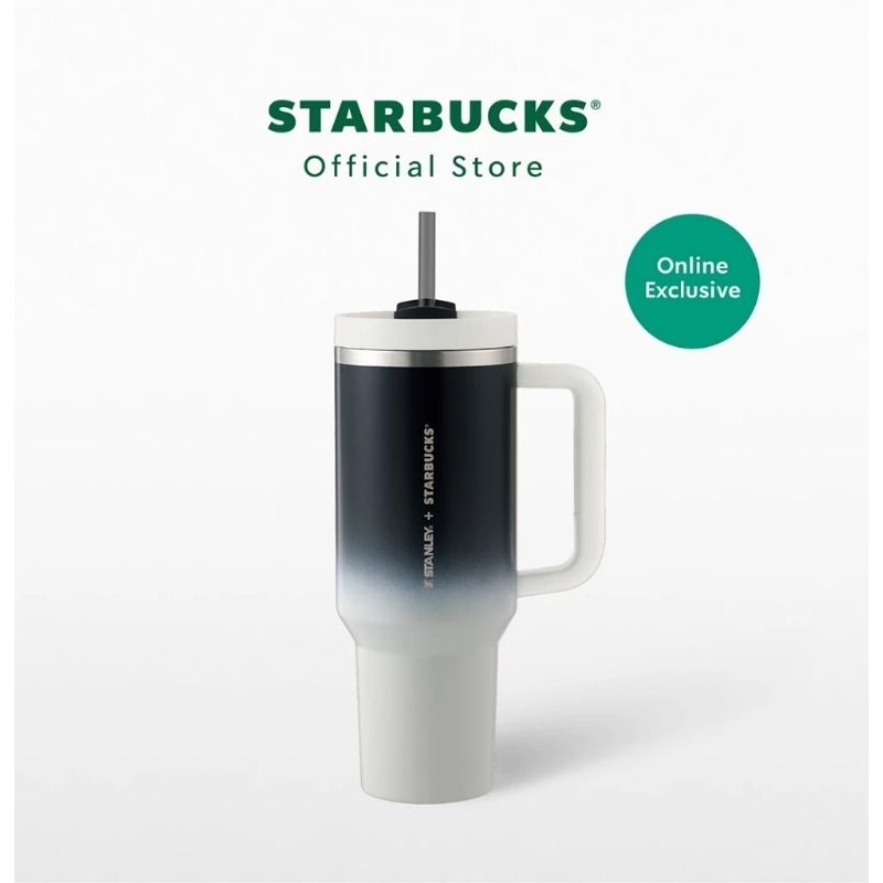 2024 Starbucks Thailand Stainless Steel Stanley Gradient Black White Cold Cup 40oz.