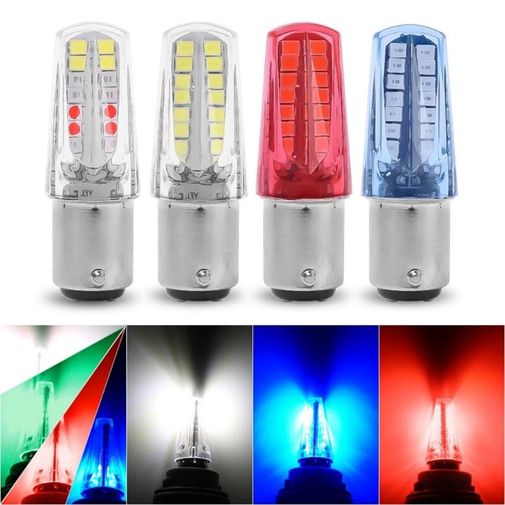 ไฟเบรค LED มอเตอร์ไซค์ หรี่+เบรค หรี่วิ่ง เบรคกระพริบ 1157 32Led flash RGB ราคาขายต่อ 1 หลอด1คู่