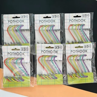 (ยกโหล 12 ชิ้น) No.571 ตะขอแขวน ตะขอตัวs ที่แขวนเอนกประสงค์ คละสี/ลาย