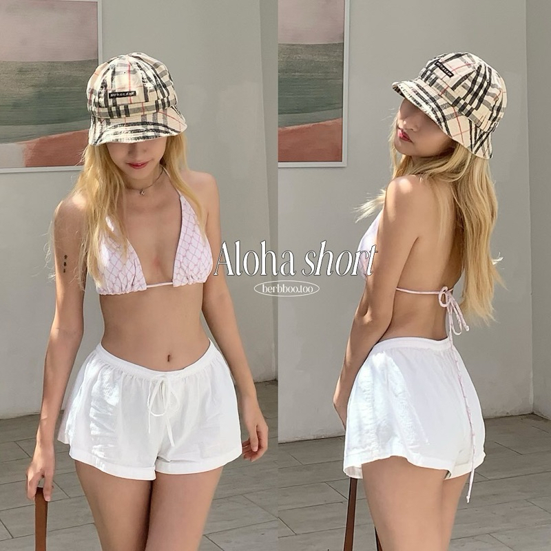 ICEBLINK l Aloha short กางเกงผ้าขาสั้น เอวปรับรูดได้ ทรงสวย ใส่สบาย (พร้อมส่ง)