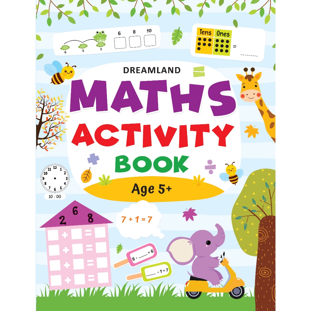 (Age5 - 7) Maths Activity Book for Children สมุดกิจกรรมเสริมทักษะคณิตศาสตร์สำหรับเด็ก  แบบฝึกหัดเลข (พร้อมส่ง จากไทย)