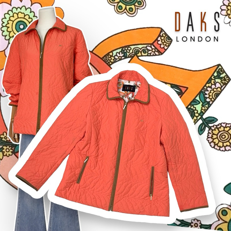 ❌sold❌DAKS London vintage jacket เสื้อแจ็คเก็ตผ้าร่มบุนวม หนากลางๆมีซับ