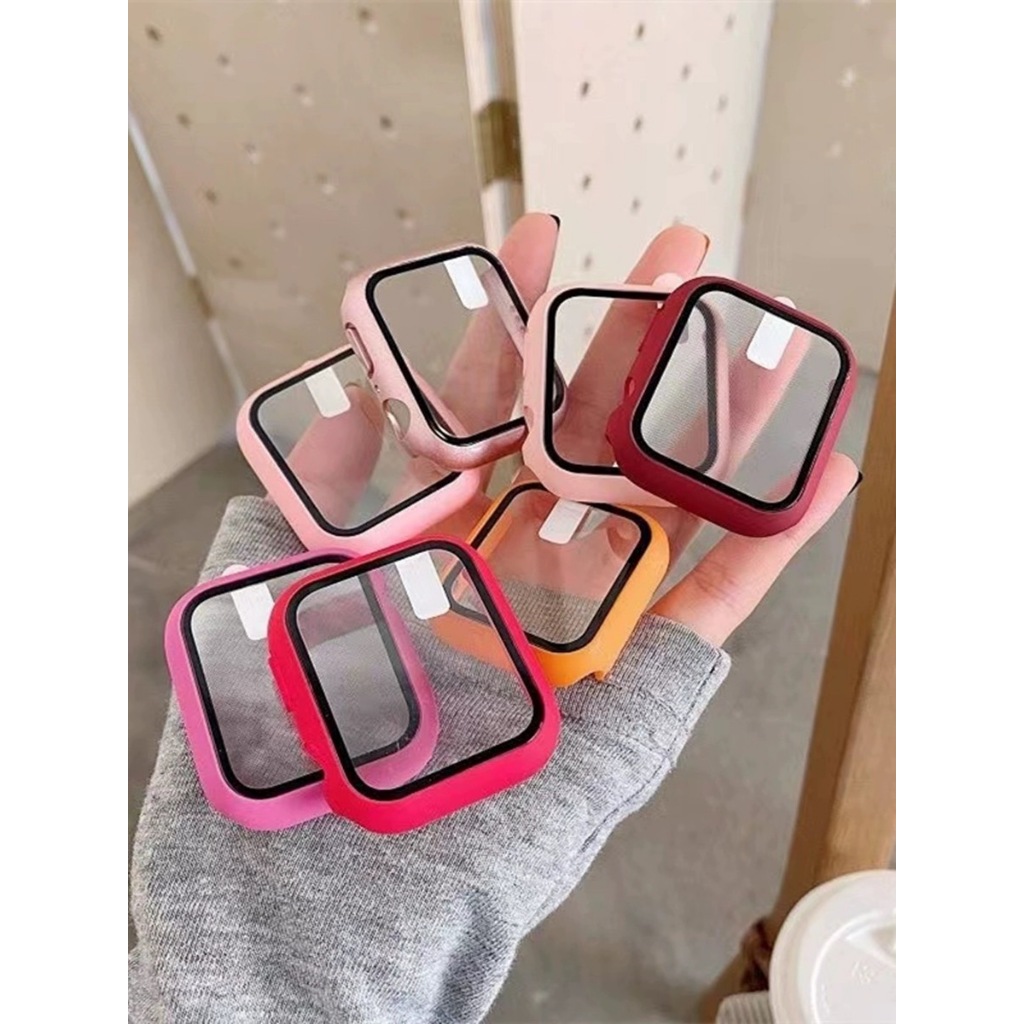 พร้อมส่ง เคสกระจกกันรอย PC Case + ฟิลม์กระจก สำหรับ Smart Watch  9 8 7 6 5 4 3 2 1 Se H13Pro H13mini