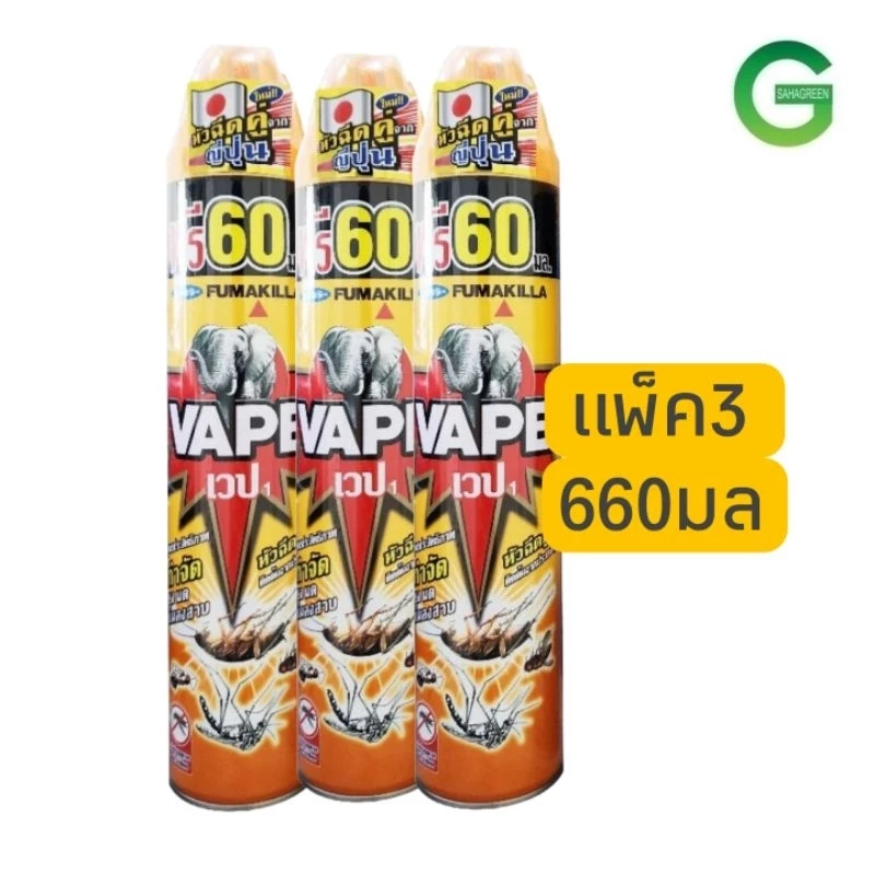 ช้างเวป หัวฉีดคู่ 600+60มล แพ็ค3กป.คละสี