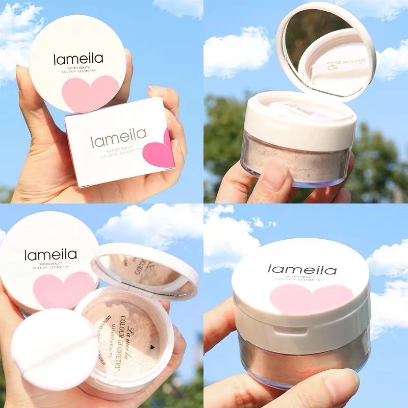 M438 Lameila แป้งฝุ่น ควบคุมความมัน ปกปิดรูขุมขน บางเบา กันน้ํา กันเหงื่อ ติดทนนาน