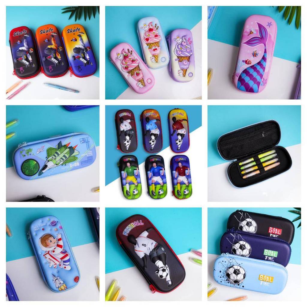 พร้อมส่งกล่องดินสอ กระเป๋าดินสอลายนูน 3D พกพาสะดวก หลายลายน่ารักPC017
