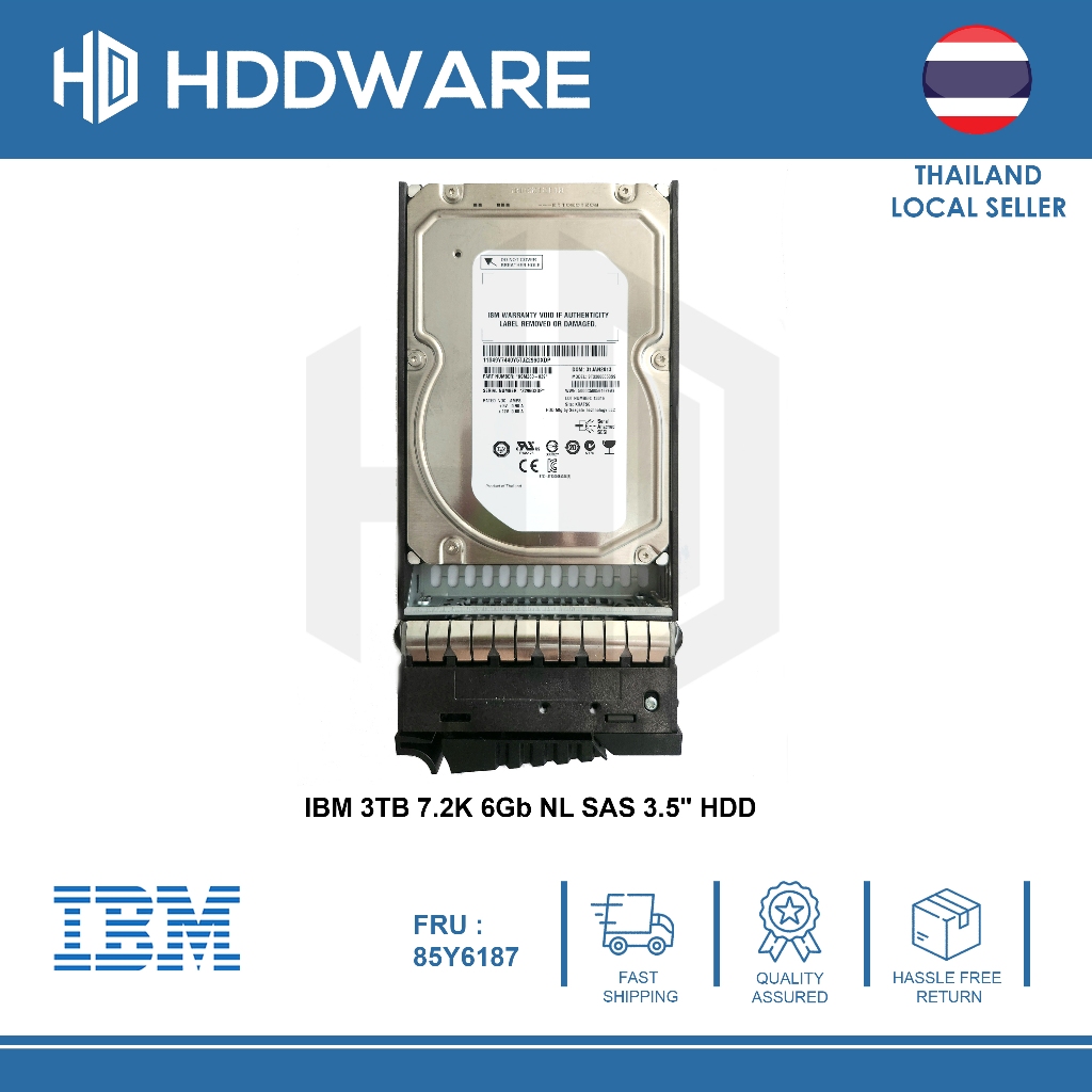 IBM 3TB 7.2K 6Gb NL SAS 3.5" HDD // 85Y6187 // 9SM260-039 // Brand New