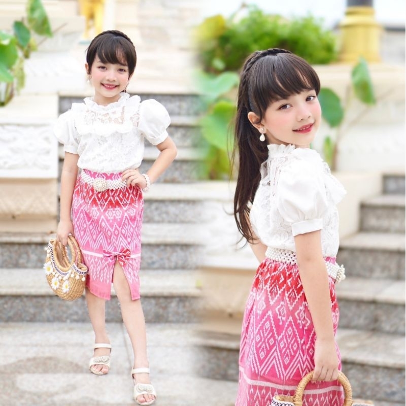 ชุดไทยเด็กปิ่นมุก ชุดไทยประยุกต์เด็ก ชุดไทยเด็ก ชุดไทยเด็กอนุบาล ชุดไทยใส่ไปโรงเรียน ชุดผ้าไทยเด็ก ช