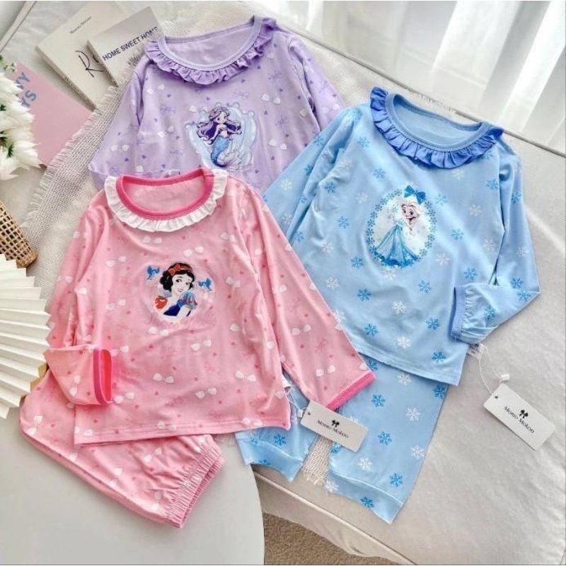 เซตชุดนอนเจ้าหญิงลูกสาว​ สีสันลายน่ารักผ้านิ่มใส่สบาย