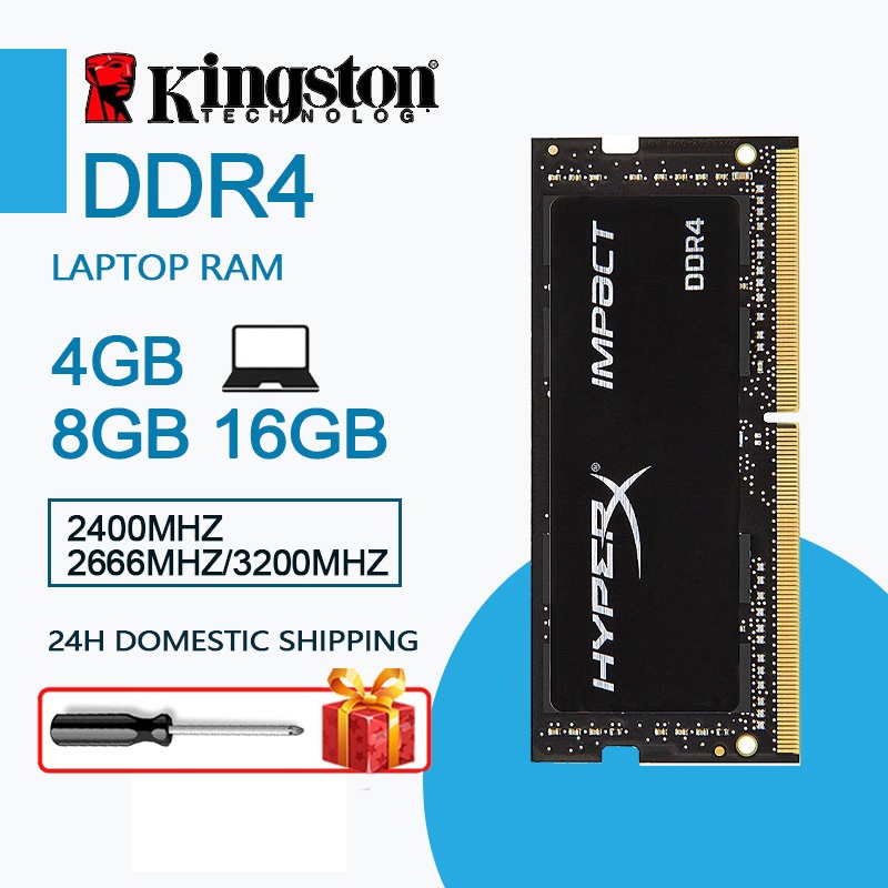 [24H SENT] Kingston HYPERX Impact แรมโน๊ตบุ๊ค ddr4 4GB 8GB 16GB 2400MHZ 2666MHZ 3200MHZ laptop ram S