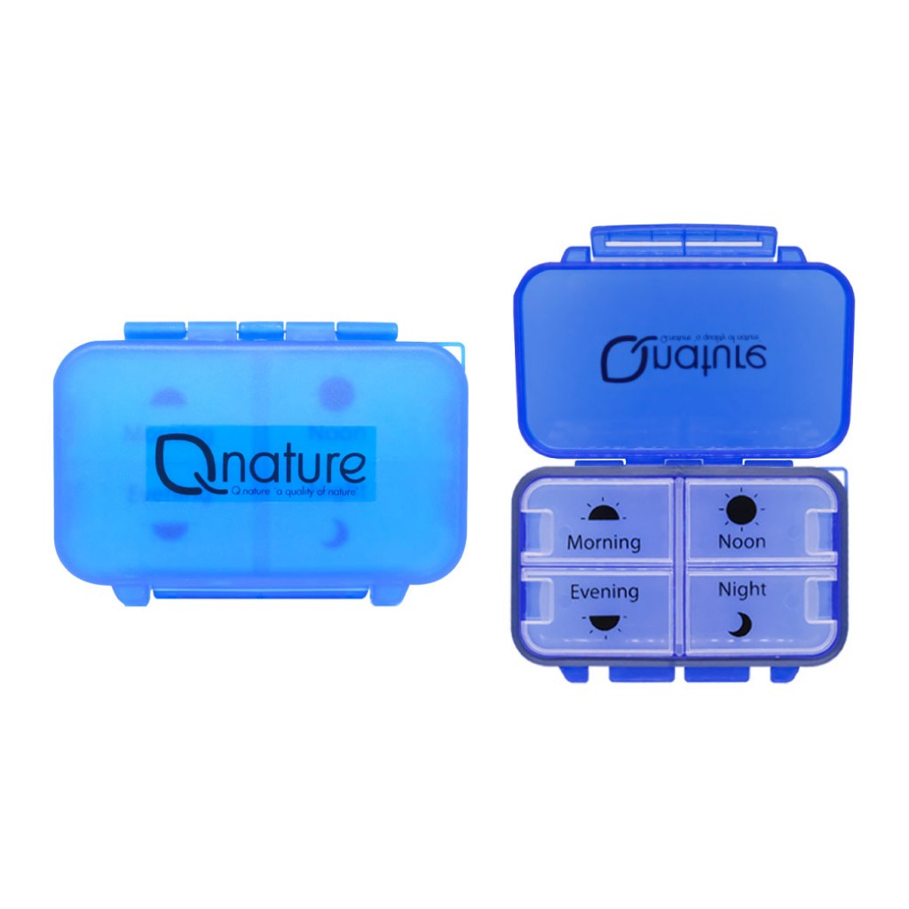 QNature สีน้ำเงิน ตลับยา 4 ช่อง พกพาสะดวก Q nature 365wecare ราคา ถูกที่สุด ดีลบีเคเค แกลเลอรีภาพที่ 5