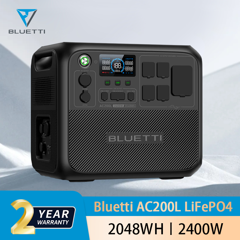 【ใหม่！】Bluetti AC200L Portable Power Station 2400W/2048Wh LiFePo4 แบตสำรองพกพา แบตสำรองไฟ 220V
