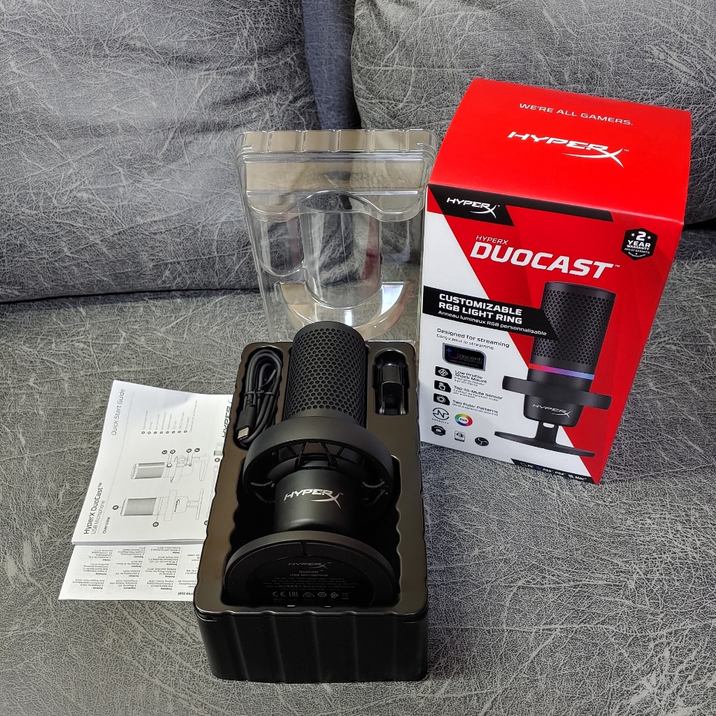 (มือ 2) ไมค์ HyperX DuoCast RGB รับเสียงได้ 2 แบบ Cardioid Omnidirectional USB PC Microphone ไมค์โคร