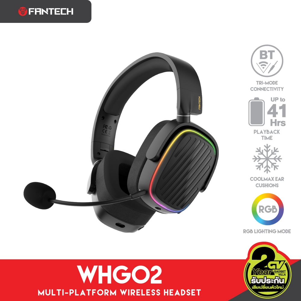 FANTECH รุ่น WHG02 HARMONY WIRELESS HEADSET  หูฟังไร้สาย หูฟังบลูทูธ 5.3 ระบบเสียงเซอร์ราวด์