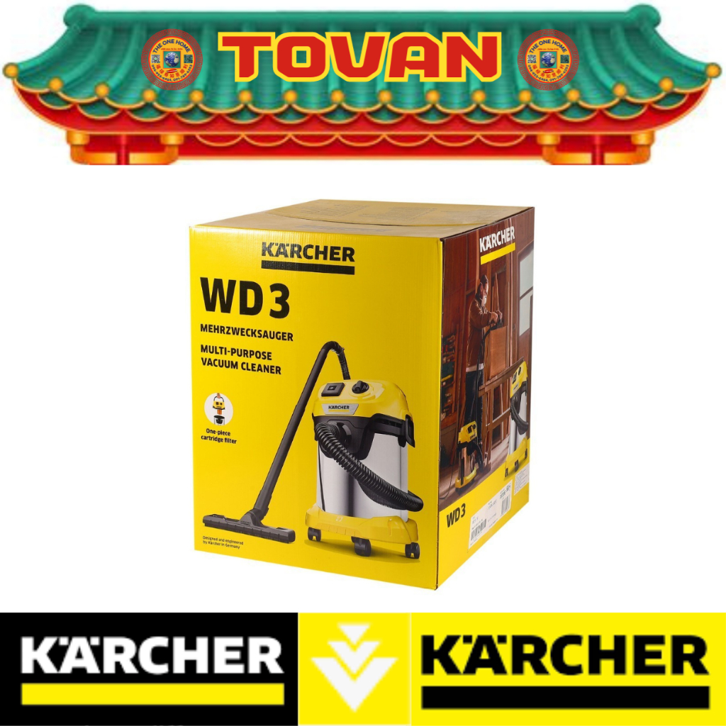 KARCHER เครื่องดูดฝุ่นแบบเปียกและแห้ง 1,000 วัตต์ รุ่น WD 3PSV # ออก..ใบเสร็จ-ใบกำกับภาษ