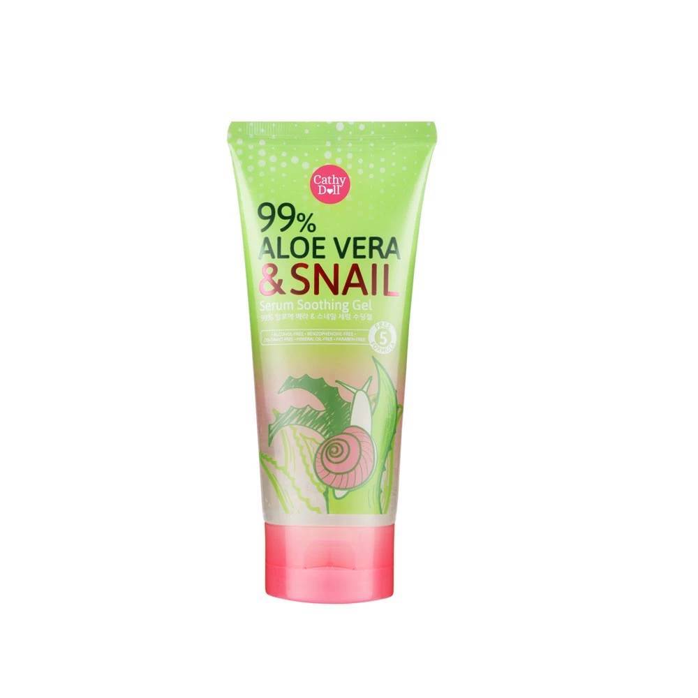 Cathy Doll 99% Aloe Vera & Snail Serum SoothingCathy doll บำรุงผิวหน้าและผิวตัว ใน1เดียว