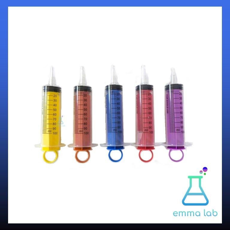 ไซริ้งค์ พลาสติก Large Disposable Plastic Syringe แบบไม่มีเข็ม กระบอกสูญญากาศ ขนาดใหญ่ 100ml มี 5 สีให้เลือก