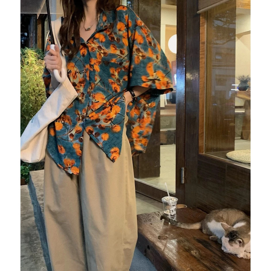 เสื้อเชิ้ตฮาวายแขนสั้นลายดอก STYLE W271/001 thumbnail 8