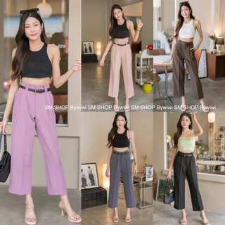 🌈รุ่น AA🌈(โพส2)กางเกงขากระบอกใหญ่สุดฮิต หูคู่สวยๆ ทำงาน แฟชั่น งานป้าย SMSHOP ผ้าไอวี่ ผ้าเปเป้ S - 2XL พร้อมส่ง