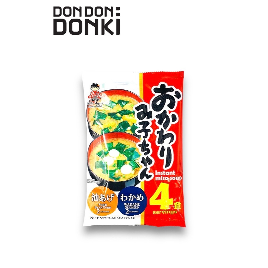 OKAWARI MIKO ซุปเต้าเจี้ยวกึ่งสำเร็จรูป ผสมสาหร่ายเเละเต้าหู้  (ซองสีเเดง) น้ำหนักสุทธิ 76กรัม