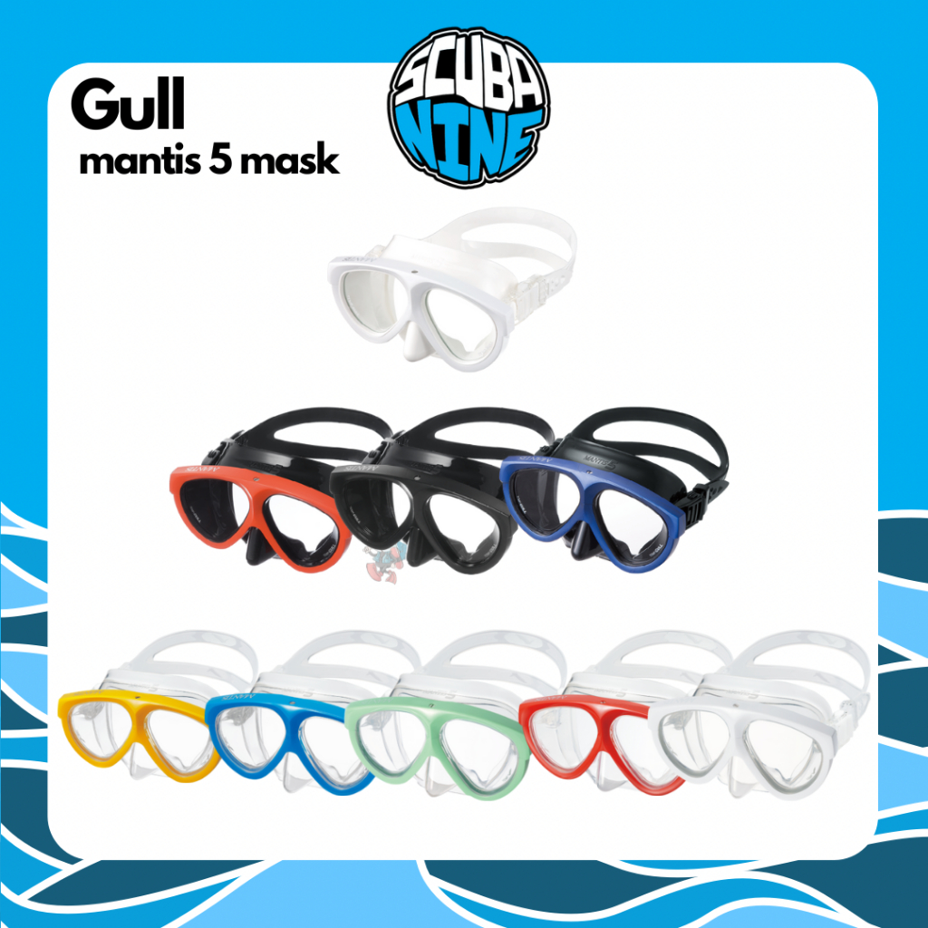 Gull Mantis 5 Mask หน้ากากดำน้ำยี่ห้อ gull รุ่น mantis คุณภาพเยี่ยมจากjapan (แถม mask strap free)