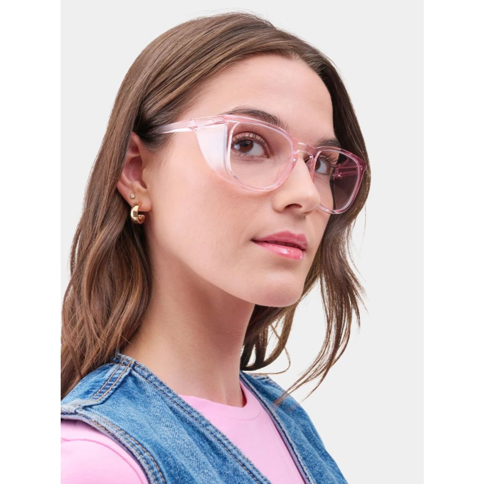 แว่นนิรภัย Safety glasses ยี่ห้อ “Med+Glasses” แว่นถนอมสายตา กันUV400 (สามารถนำไปตัดประกอบใหม่ได้)