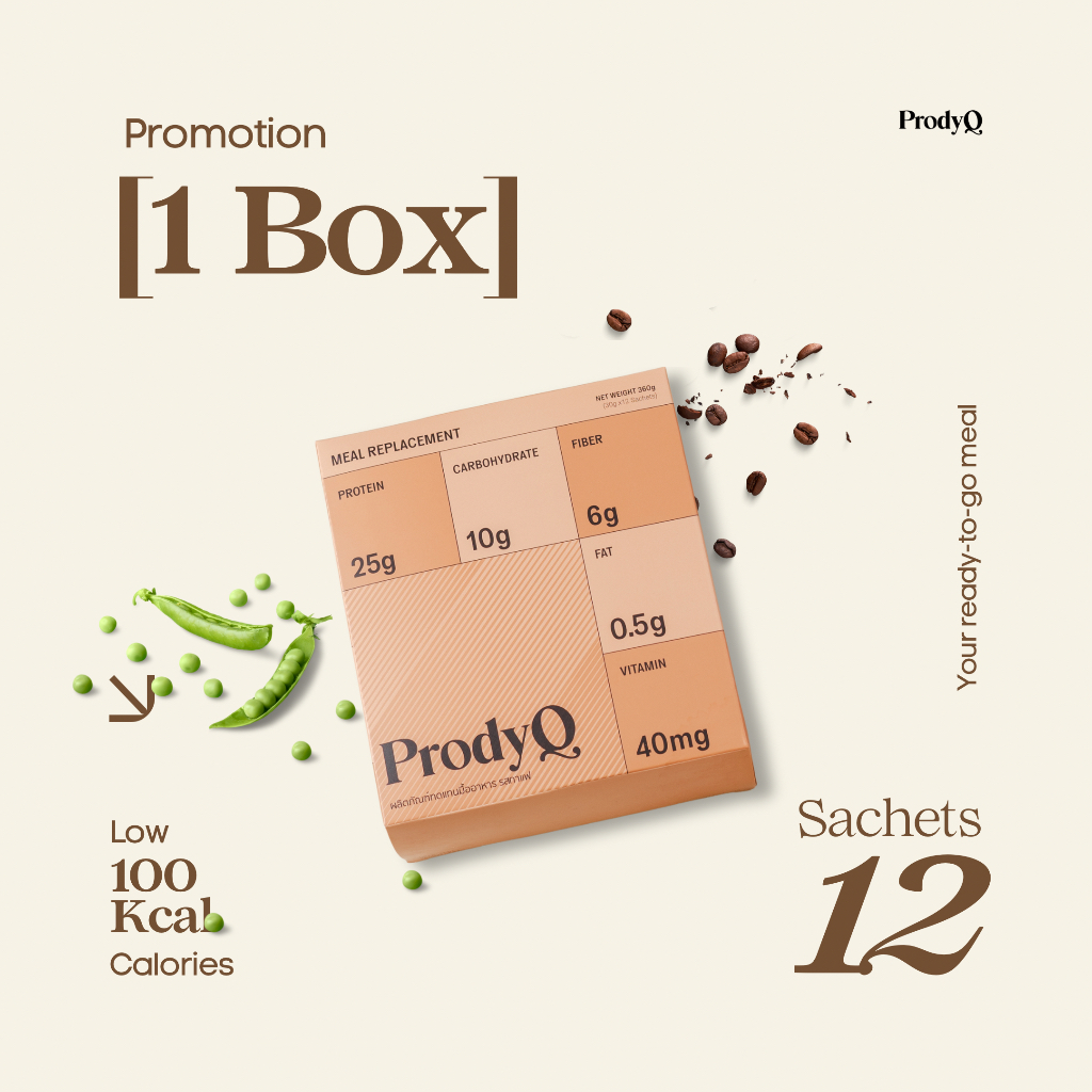 [1 BOX] ProdyQ Plant Based Meal Replacement Coffee Flavor
