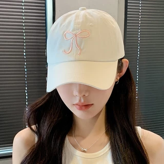 หมวกเบสบอล ปักลายสก๊อต ประดับโบว์น่ารัก มี 6สี