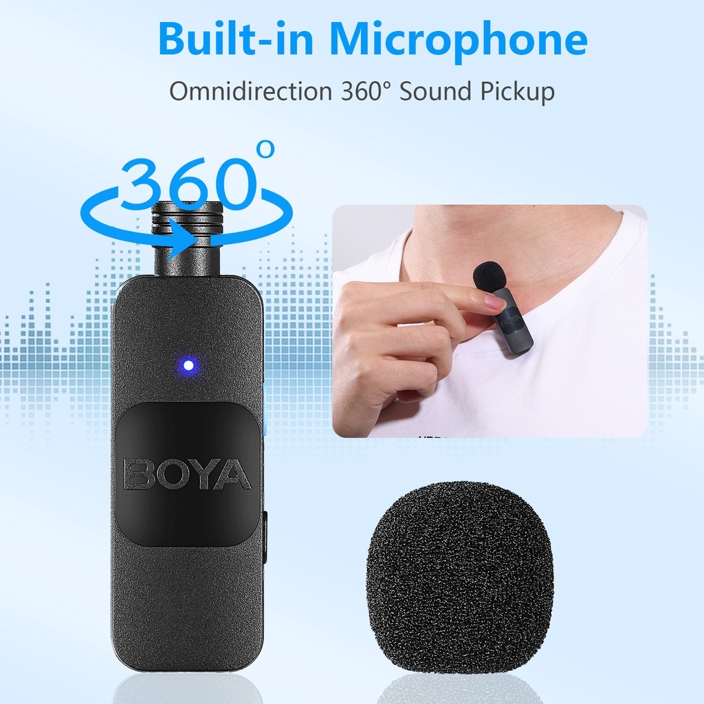 BOYA BY-V Series V1/V2/V10/V20 ไมโครโฟนในตัวรอบทิศทางสำหรับการรับเสียง 360° ตัดเสียงรบกวนได้ดี
