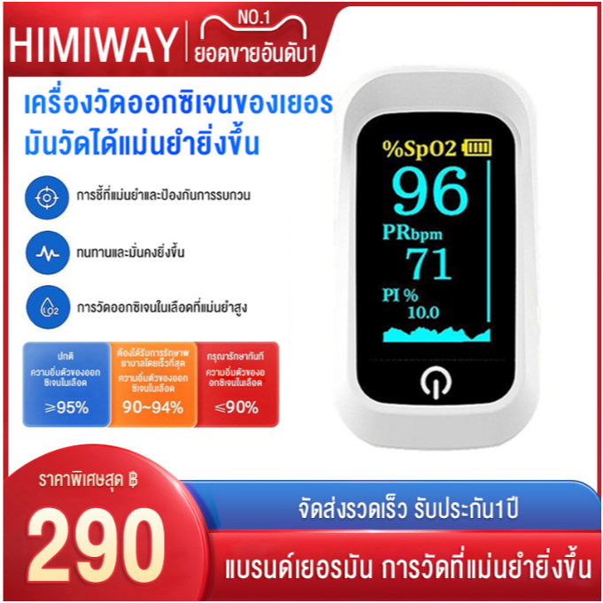 เครื่องวัดออกซิเจนในเลือดหนีบนิ้วแบบพกพาทางการแพทย์และในครัวเรือนเครื่องวัดความอิ่มตัวของชีพจรออกซิเจนในเลือด