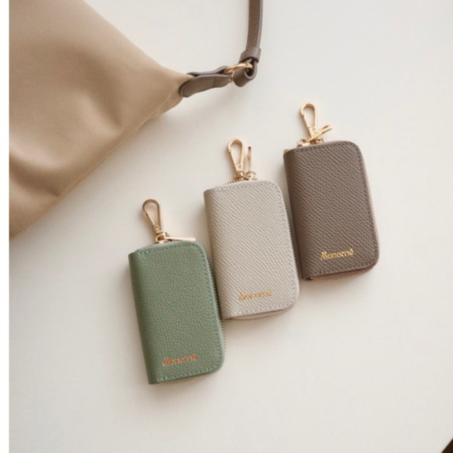 Key Zip Around กระเป๋าเก็บกุญแจ หนังวัวแท้ , key bag