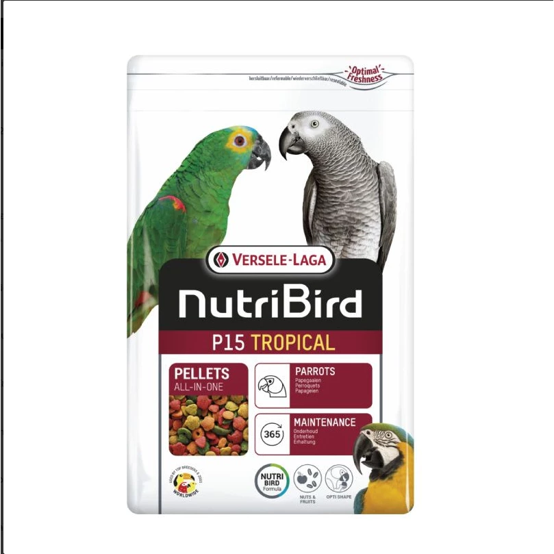 Nutribird P15 (3kg.) original ,Tropical อาหารนกขนาดกลางทุกสายพันธุ์