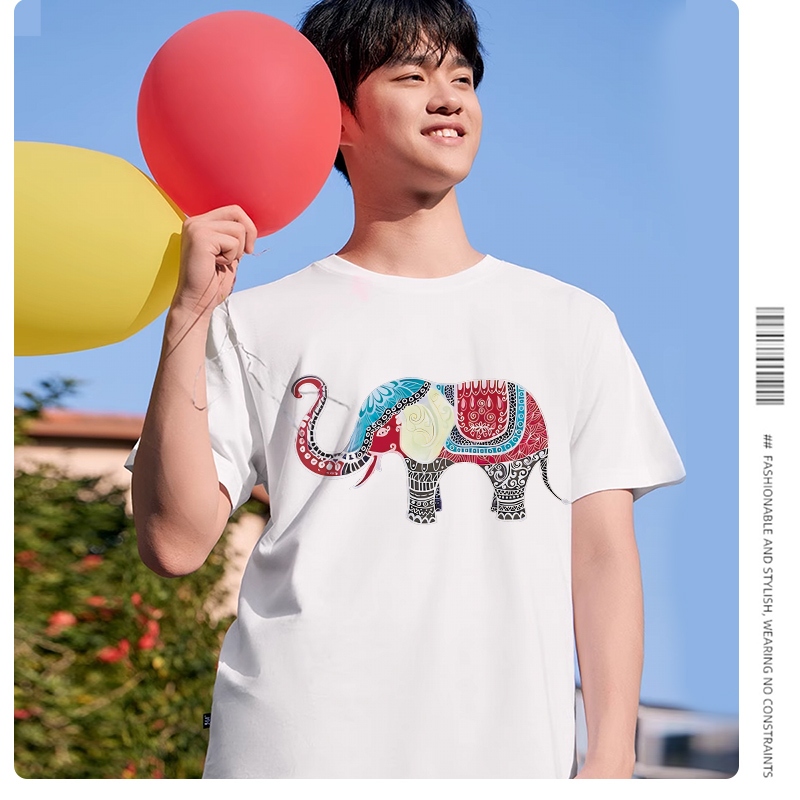 D779เสื้อยืดแขนสั้น  ผ้านุ่มยืดได้ใส่สบายฯ ลายแฟชั่นนานาชาติ ปลีก-ส่ง