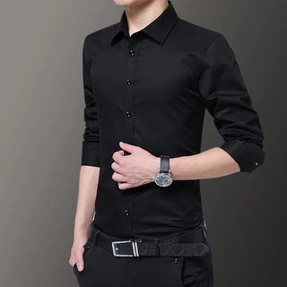 เสื้อเชิ้ต สีพื้นแขนยาว รุ่นสลิมฟิต ใส่ทำงาน ใส่เที่ยวได้ SL62
