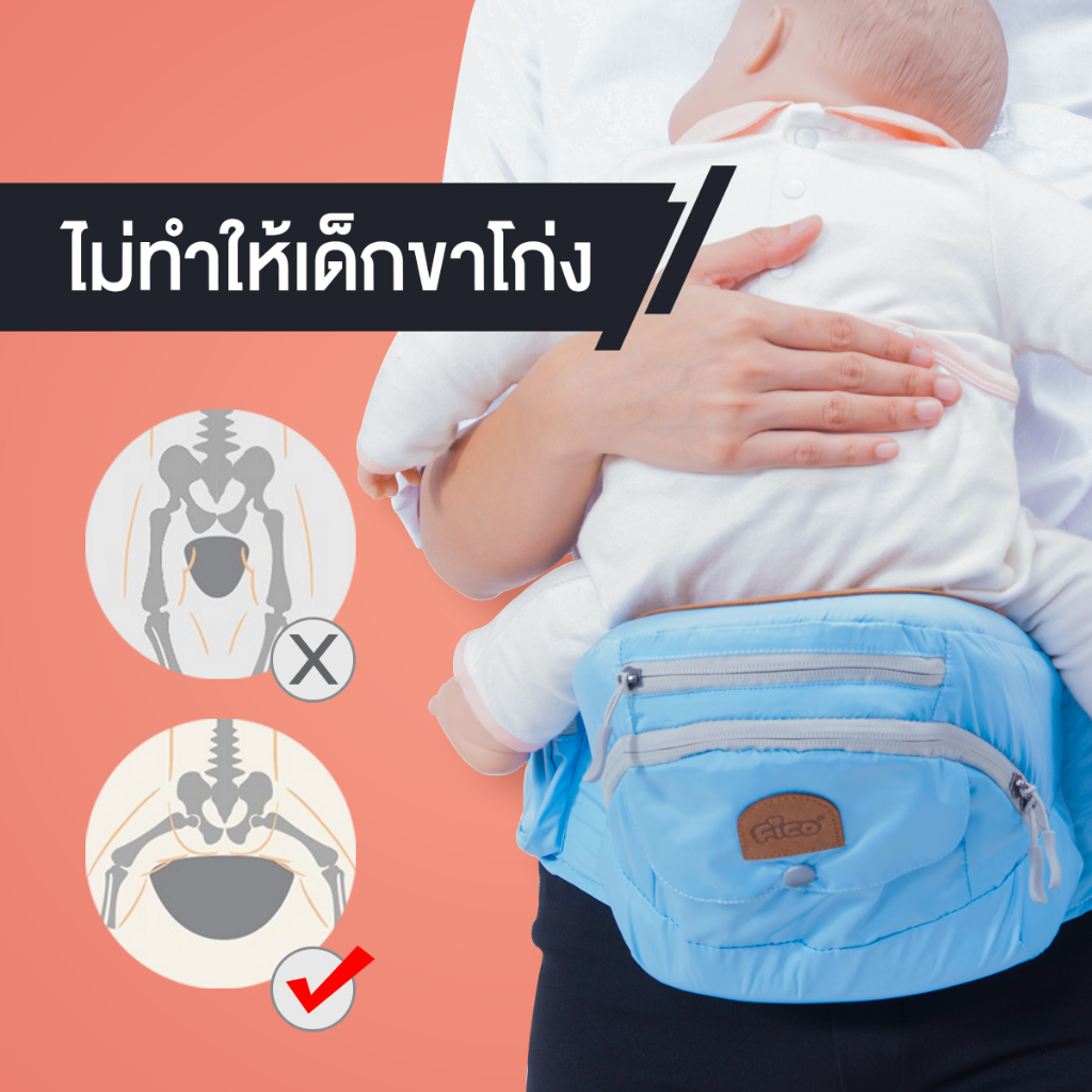 Fico เป้อุ้มเด็ก รุ่น C10 ฐานอลูมิเนียม รับน้ำหนักได้สูงสุด 19.9 กก.