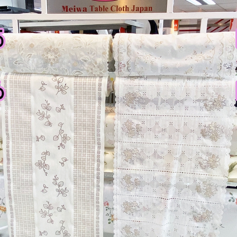 [ขายเป็นเมตร] MEIWA ผ้าปูโต๊ะ ผ้ายางลูกไม้ PVC หน้ากว้าง 50ซม. ยี่ห้อเมว่า จากประเทศญี่ปุ่น
