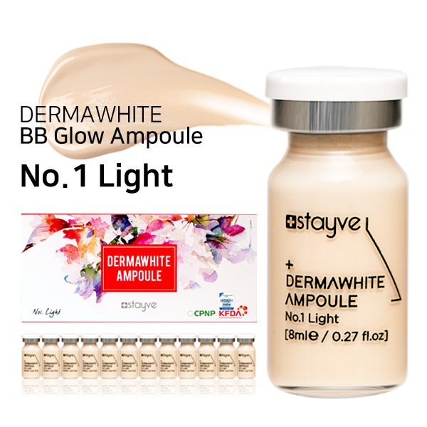 STAYVE BB Glow Dermawhite Ampoule No.1 Light เบอร์ 1 (8ml) **พร้อมส่งทันที!! ของแท้💯% นำเข้าจากเกาหลี* *ยกกล่อง 12 ขวด*